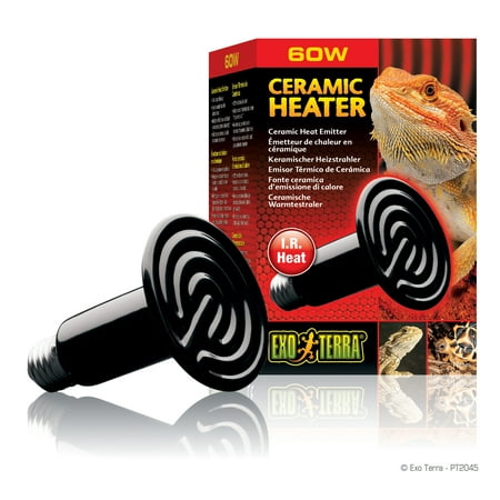 Reptile Ceramic Heat Emitter - 60w - Includes Attached DBDPet Pro-Tip Guide - Great for Bearded Dragons, and Chameleons, Ball Pythons, and other Nocturnal Reptiles