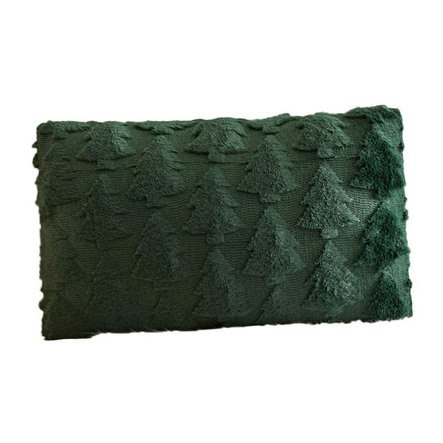 Funda de almohada Funda de cojín Funda de almohada decorativa suave hecha a mano Decoración del hogar Árbol de Navidad para dormitorio Sofá de vacacio 30cm x 50cm