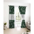 thumbnail image 3 of Green Christmas Snowflake Blackout Curtains for Bedroom/Living Room, Thermal Insulated Kitchen Curtains, Xmas Snowflake Winter Striped Grommet Darkening Window Treatment Drapes 52"x63"x2, 3 of 8