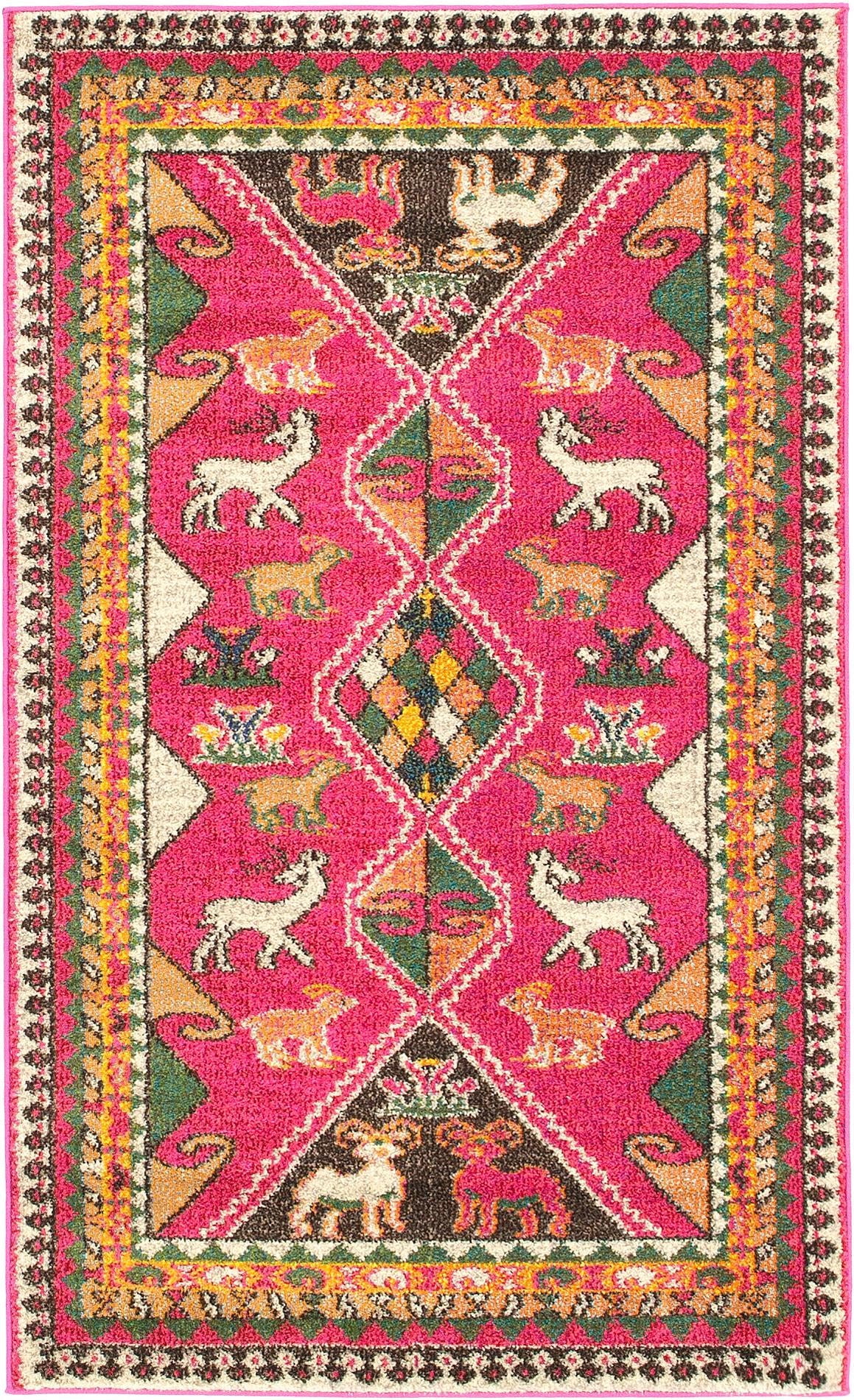Unique Loom Sedona Collection Area Rug - Cuyahoga (3' 3" x 5' 3" Rectangle Pink/Brown)