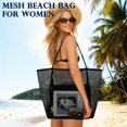 thumbnail image 2 of Mesh Beach Bag, Extra Large Beach Tote with Zipper Pocket Pool Bag for Cruise/Swim/Vacation Essentials, 2 of 7