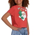 thumbnail image 4 of Uourmeti Christmas Santa Claus-Pink Crop Top for Girls Cute Loose Sports Pullover Lightweight Soft Crewneck Short Sleeve T-Shirt, 4 of 6