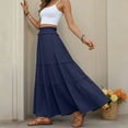 thumbnail image 6 of HomeGardon Maxi Skirts for Women Summer Casual Tiered Maxi Skirt Without Pockets Elastic Waist Flowy Pleated Long Skirt, 6 of 6