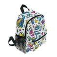 thumbnail image 2 of FORMRS School Backpack with Front Zippered Pocket 12" Student Travel Daypack, Blue Doodle Pattern, 2 of 6