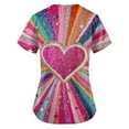 thumbnail image 4 of Womens Valentine's Day Scrub Tops Funny Glitter Heart Graphic Short Sleeve V-Neck Scrub Shirts Valentine's Day Nurse Uniforms Workwear Tops with Pockets, 4 of 4