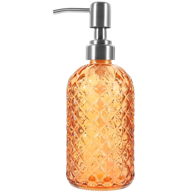 Distributeur de Savon en Verre avec Pompe Bouteille de Savon Liquide pour les Mains Rechargeable Distributeur de Lotion