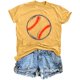 thumbnail image 1 of Mujeres Impreso Casual Top, Manga Corta Crew Cuello Blusa para la Primavera Y el Verano Desgaste, Ligero Imitación Algodón Moda Tee, 1 of 2