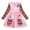 Pink, variant on 2-8T Girl Ruffle Long Sleeve Dress Child Cartoon Rainbow Cotton Casual Pleated Twirly Dress