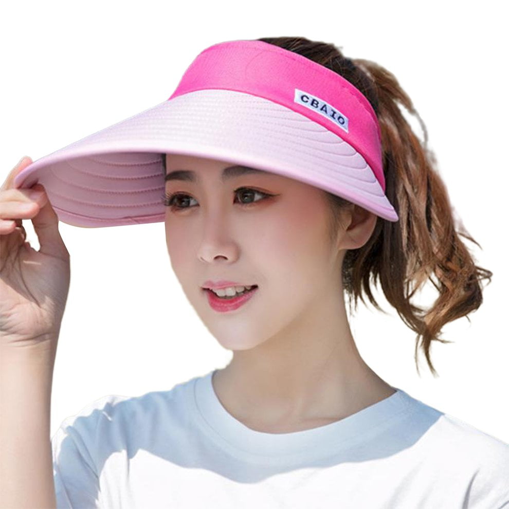 pink brim with rose red hat 