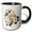 Black/White, variant on 3drose, Pretty Peach Floral with Greenery Illustration, 15oz Mug