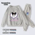 thumbnail image 5 of Sanrios My Melody Kuromi-Conjunto de ropa deportiva para niña, jersey de cuello redondo con estampado de corazón de amor, pantalones informales, Kawaii, cálido, regalo, 5 of 5