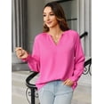 thumbnail image 3 of Weardear Women's Smocked Long Sleeve V-Neck Blouse, Casual Chiffon Tops, 3 of 7