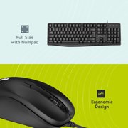 styletech MK100 Wired Keyboard and Mouse Bundle - Black, Compatible with PC