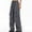 *Dark Gray, variant on Women's Lightweight Cargo Pants, Wide Leg Drawstring Elastic Waist Loose Fit Pants Khaki,Womens Plus M