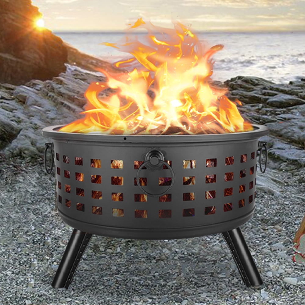 Best Choice Products 22in Fire Pit Bowl, Portable Folding Steel 