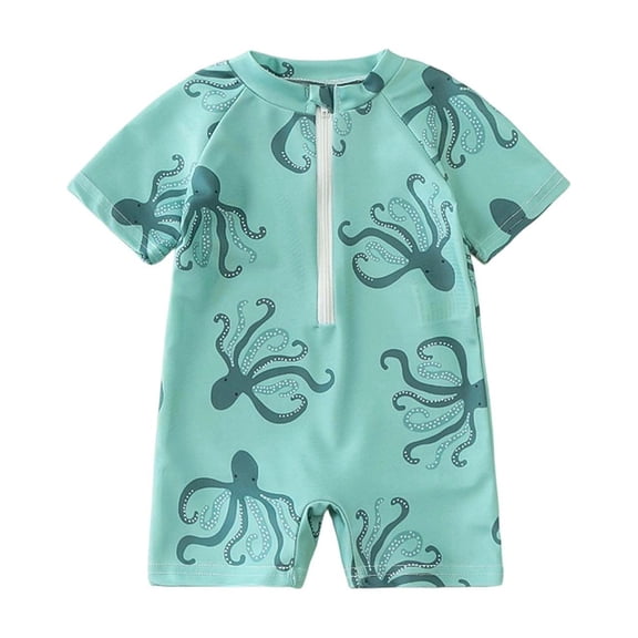 LRen Boys Swimwear Piece Toddler Baby Swimsuits Front Zip Long Sleeve Rashguard Sun Swim Trunks With UPF 50