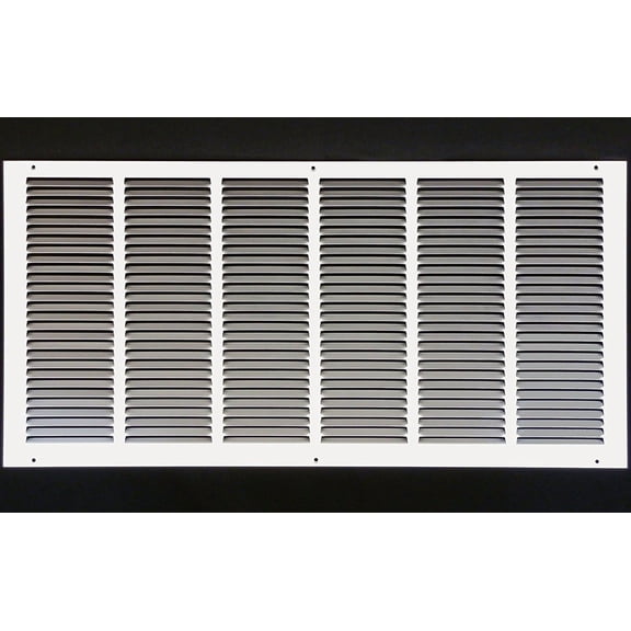 30"w X 14"h Steel Return Air Grilles - Sidewall and Ceiling - HVAC Duct Cover - White [Outer Dimensions: 31.75"w X 15.75"h]