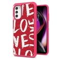 thumbnail image 3 of For Apple iPhone 14 (6.1") Pattern Design Bling Glitter Shockproof Hybrid Soft TPU Frame and Hard PC Back Slim Phone Case Cover by Xpression - Love Red, 3 of 7