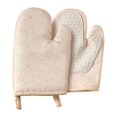 thumbnail image 1 of Mitts de horno Guantes de aislamiento de calor resistente al calor Guantes de horno suministros de cocción Mitts colgando para acampar a la parrilla Beige, 1 of 8