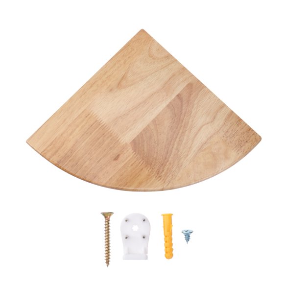 Assorted Color Oak Corner Shelf for Home Use Waterproof FanShaped Wall Storage Rack 9 Inches