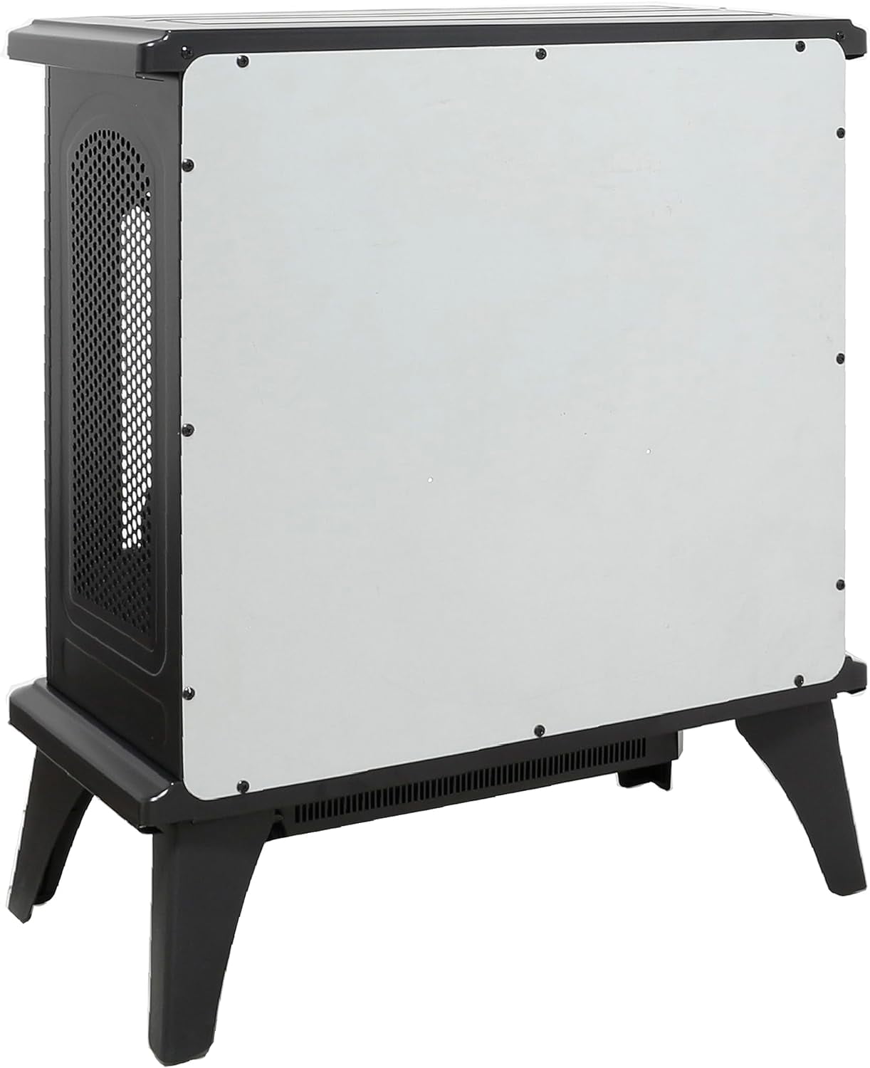 23.7Inch 3D Infrared Electric Stove Heater, Free-Standing Infrared Fireplace, LED Light Source, 1500W, 5018BTU, Overheating Protection, Remote, Timer, Black & Wall Tiles Background