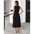 thumbnail image 3 of EASYBRA Women Sleeveless Tie Waist A Line Midi Work Dress Elegant Flowy Cocktail Party Dress with Pockets, 3 of 6