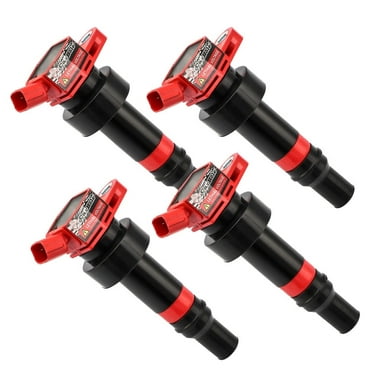 Set of 4 Ignition Coils Pack and Spark Plugs Compatible with Hyundai