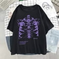 thumbnail image 2 of Camiseta Harajuku con estampado de huesos de calavera oscura para mujer, camiseta informal básica con cuello redondo, camiseta de manga corta para chica, envío directo, 2 of 4