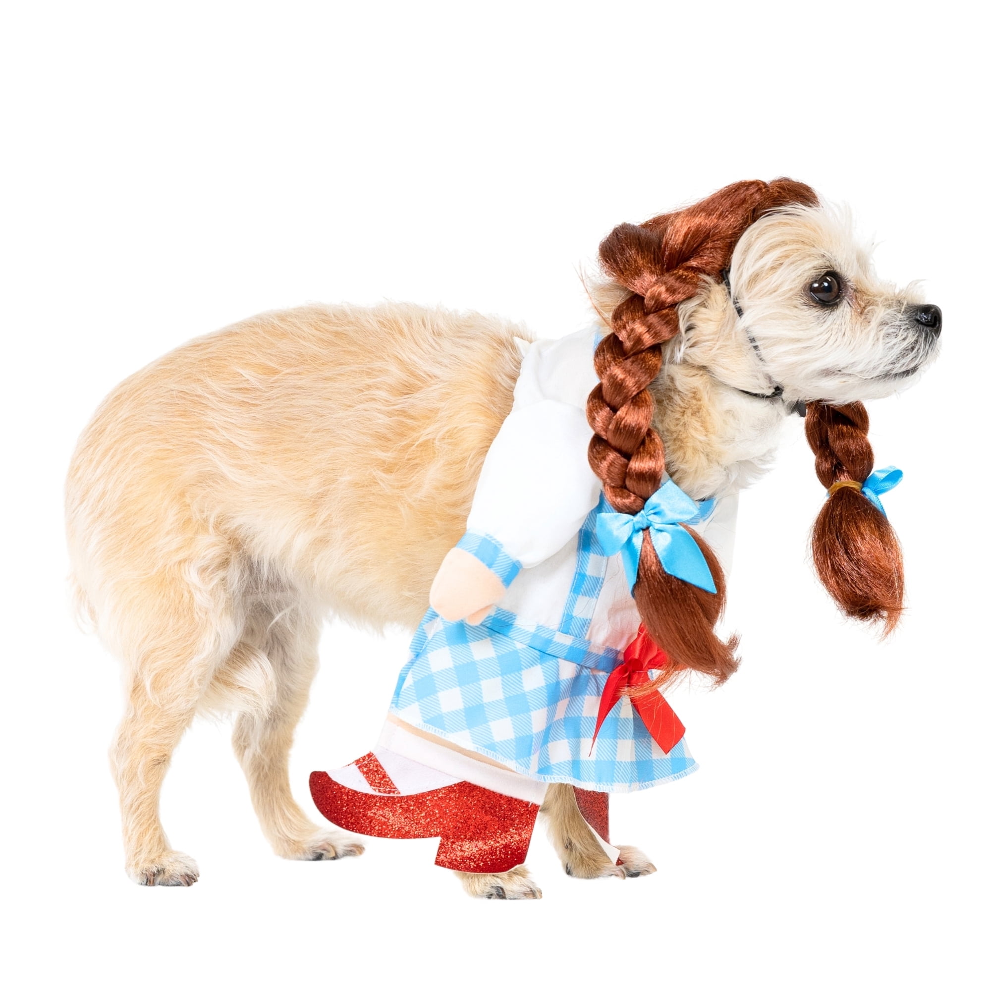 Vibrant Life Halloween Gingham Girl Costume for Dogs and Cats, Blue and White, Extra Small