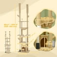 thumbnail image 3 of PawHut 89"-100" Floor to Ceiling Cat Tree w/ Scratching Posts, Brown, 3 of 10