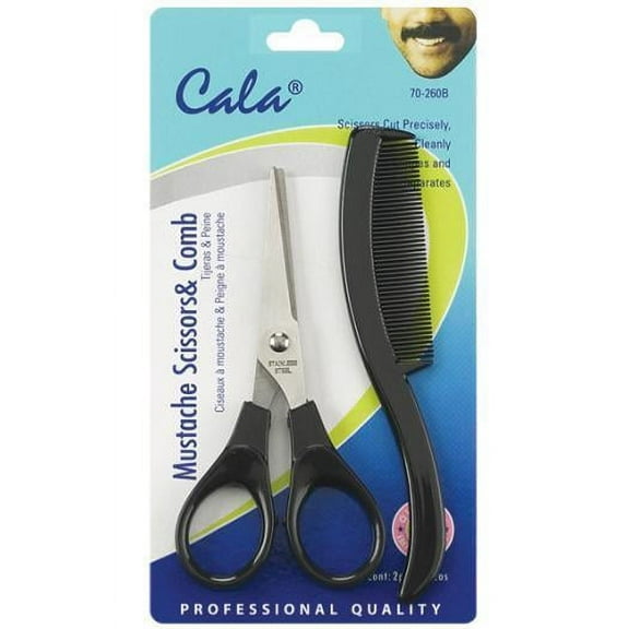 Cala  Mustache Scissors & Comb -70260B