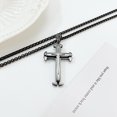 thumbnail image 3 of Collar con colgante de cruz negra como regalo para tu novio, viene con una cadena., 3 of 3