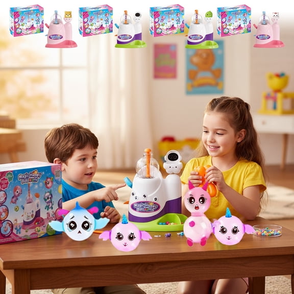 KOYPTL DIY Balloon Animal Kit with Pump for Kids,Magic Balloon Making Craft Kits with 126 Pcs Accessories Handmade Inflatable Toys Interactive Toys Birthday Chrismas Gifts for Boys Girls Ages 3 4 5