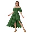 thumbnail image 5 of Vestidos Off Shoulder para Mujeres Vestido Campesino de Verano Verde Verde 2XL, 5 of 5