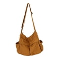 thumbnail image 4 of Bolso de hombro de gran capacidad Bolsillos laterales con cremallera Bolso de lona antirrobo Satchel Soft Casual Fatchels Bolso de moda para compras Zulema Bolsas de hombro, 4 of 8