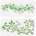 thumbnail image 1 of 2 plantillas de hojas de parra para pintar, 5,9 x 11,8 pulgadas, grandes, reutilizables, de plástico PET, para dibujar hiedra y parra., 1 of 7