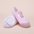 thumbnail image 2 of Miluxas Ballet Shoes for Girls, Canvas Dance Practice Slippers Split Soft Leather Flat Sole Yoga Gymnastics Shoes (Toddler/Little/Big Kid) Pink 11.5(29), 2 of 3