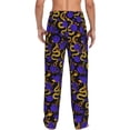 thumbnail image 3 of Goofa Golden Snake And Purple Rose Printed Soft Pajama Pants for Men, Wide Leg Comfy Casual Lounge Yoga Pants-XX-Large, 3 of 9