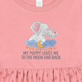 thumbnail image 4 of Inktastic My Poppy Loves Me to the Moon and Back Elephants in Clouds Girls Baby Dress, 4 of 5