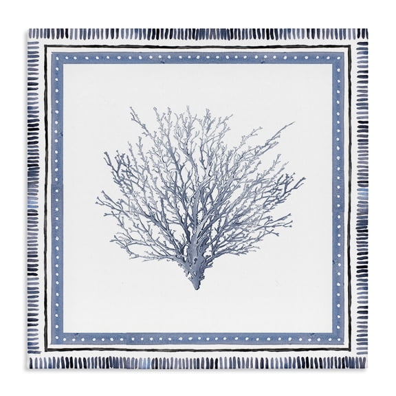 Stupell Industries Traditional Bordered Oceanic Coral Canvas Art, 17 x 17, by Lanie Loreth