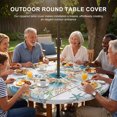 thumbnail image 3 of Round Outdoor Tablecloth with Umbrella Hole and Zipper, Vintage Beach Coastal Tablecloth with Elastic Waterproof, Nautical Shell Starfish Coral Summer Patio Table Covers for 31" - 35" Pool Tables, 3 of 9