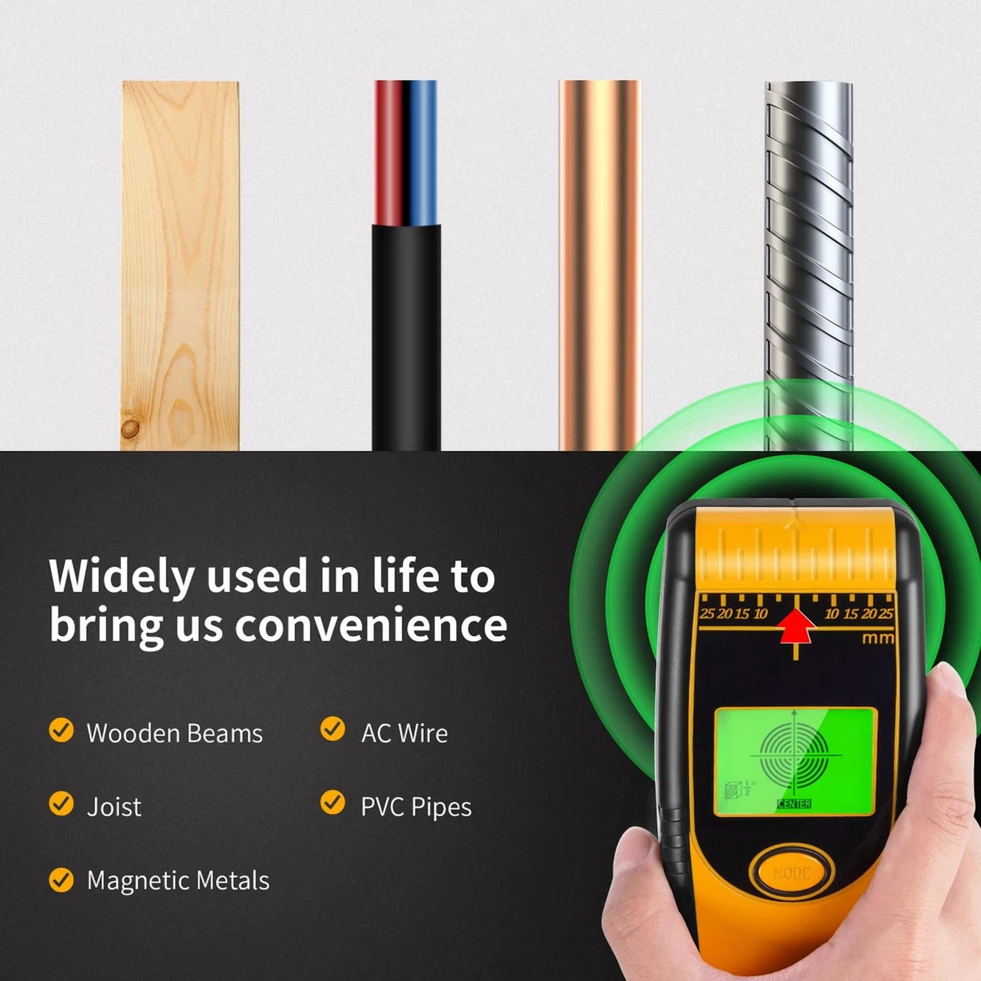 CIRCLE- 7 In 1 Electronic Wall Scanner Stud Finder With Battery And Hd Lcd Display
