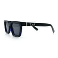 thumbnail image 6 of Locs Retro Beveled Frame Horn Rim Rectangle Gangster Sunglasses Black Blue - Black, 6 of 7