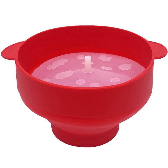 Popcorn Popper with Lids - Silicone Popcorn Maker Popcorn Bowls Popcorn Container,1 x Silicone Popcorn Maker,Red