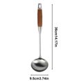 thumbnail image 3 of PONPRNGY 1Pc Soup Ladle - Soup Spoons Stainless Steel Kitchen Utensils with Long Wooden Handle - Wok Ladle Spoon Perfect for Stirring, Serving Soups and More, 3 of 4