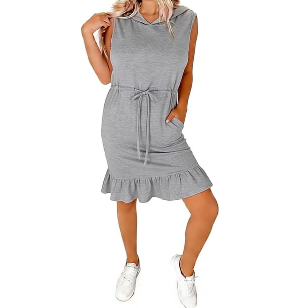 Camisas de Vestido de Mujer Manga Larga con Capucha Cuello Estirado Vestido para Uso Diario, Fechas, Desplazamientos Y Vacaciones
