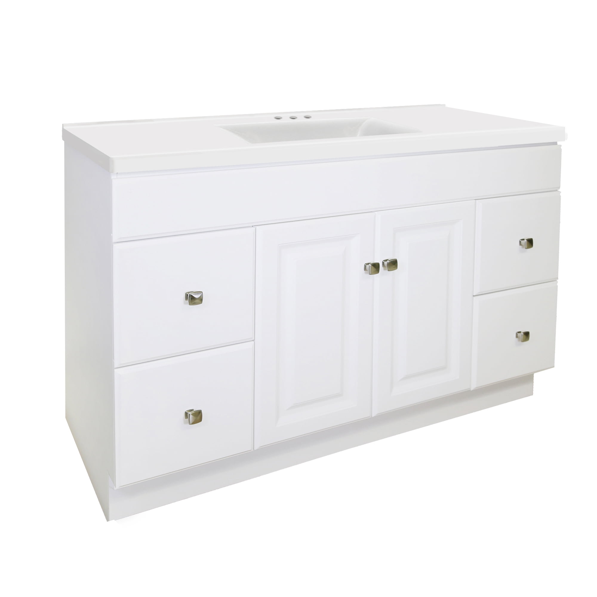 vanity with drawers on side