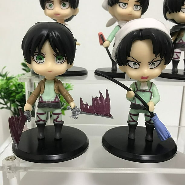 Figuras de acción de el rompecabezas de Levi Mikasa Ackerman, muñecos de  Anime de 10cm, Armin Arlert Eren Jager, 1 unidad 