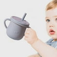 thumbnail image 3 of Dianli Silicone Straw Cup for Infants 150ml Leak-Proof Training Cup with 2 Handles Snack Lid Food Grade Drop-Resistant Toddler Drinking Cup Random Designs BPA-Free Easy Clean Birthday Gift, 3 of 5