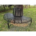thumbnail image 1 of 52" L Black Semi-Circle Tree Wrap Garden Bench, 1 of 5